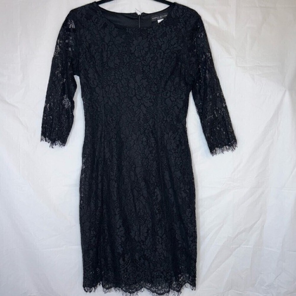 SIMPLY STYLED Black Lace Above The Knee Dress Size Medium